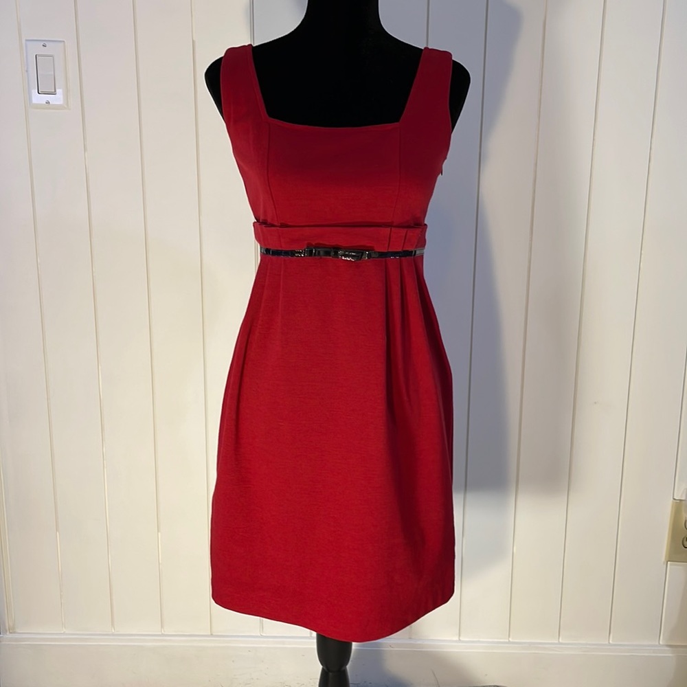 Blu Sage Red Fit and Flare Dress